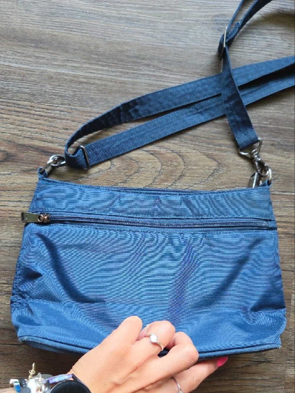 Lug Samba Blue Quilted Front Pocket Crossbody Bag